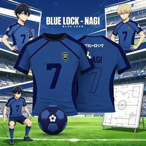 Anime Blue Lock Jersey 3D Print Nagi Soccer T-Shirts Men Women Short Sleeve Sports Tee Y2k Top Cosplay Blue Lock Football Top