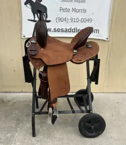 14 1/2" Circle Y Great Oak Barrel Racing Saddle