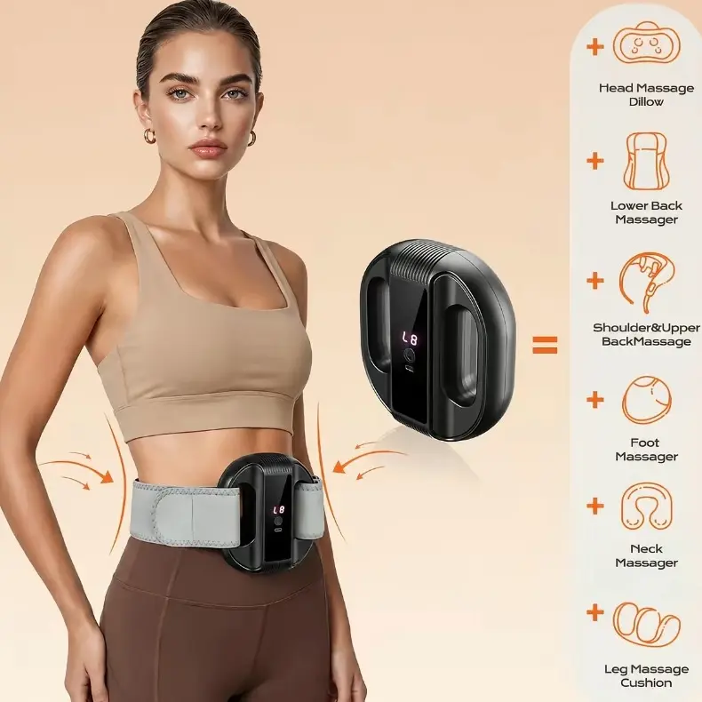New R10 Mini Fascia Ring, Upgraded Adjustable Strap (Fits Up to 55in Waist), Cordless Rechargeable Waist & Back Muscle Recovery Device, Portable Massager for Parents, Sports & Outdoor Fitness Accessory Summervibes