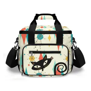 Atomic Retro Black Cat Franciscan Starburst Insulated Cooler Pool Beach Bag