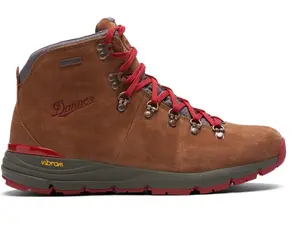 Mountain 600 Men's Waterproof Hiking Boot Brown/Red Vibram Outsole for Rugged Terrains & Enhanced Performance