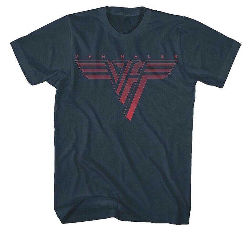 Official Van Halen T Shirt Classic Logo Blue Mens Unisex Vintage