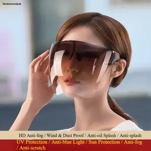 Anti-Fog Clear View Face Shield Glasses | Reusable Breathable Full Protection Cover | Lightweight Durable Goggle Style Design | Suitable for Adults for Work, Cycling, Travel, Outdoor Tasks & Everyday Use