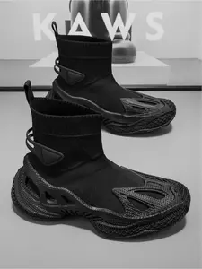 Men's Fashion Hiking Shoes | Black Techwear Hiking Boots with Sock-Like Design & Mecha Sole | Non-Slip Breathable Sneakers for Outdoor Hiking & Daily Wear | Autumn Winter New Arrival | Trekking Camping Shoes