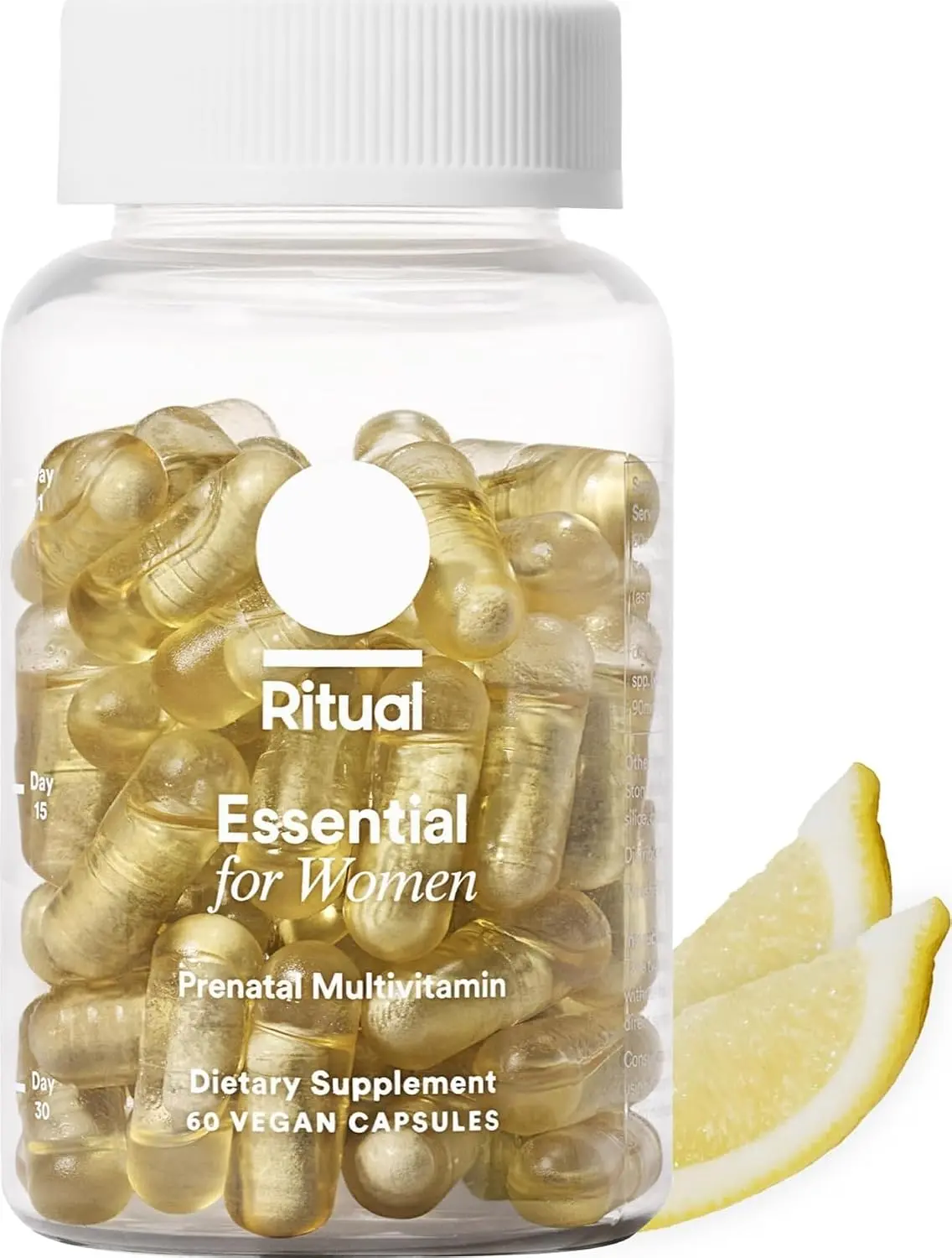Ritual Women's Prenatal Multivitamins - 60 Capsules - 30 Servings Clinical-Backed - Key Essential Vitamins and Minerals to Support Mom and Baby During Pregnancy* - Choline - Vegan - Citrus