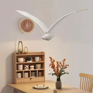 New 1pc Rustic Flying Seagull Wooden Pendant - Mediterranean Air Decor - Artistic Hanging Charm for Cozy Homestay Ornaments Hangable