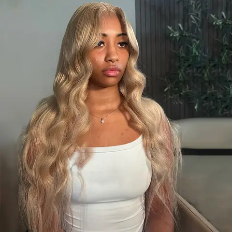 13x6 Lace Front Wigs Human Hair Ash Blonde 200% Density Body Wave Brazilian Wig Hd Transparent Lace Frontal Pre Plucked for Women Remy Wig Beginner Friendly