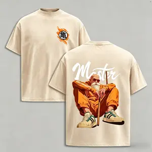Men's DBZ Master Roshi 300g Cotton Round Neck Short-Sleeve Graphic Tees, Casual Stylish Menswear, 80s-90s Streetwear Anime Funny Unisex Fall Outfits, Ideal Gifts Tshirt