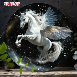 Aluminum Magical Unicorn Night Light with Floating Design and Sparkling Starry Sky for Bedroom Decoration