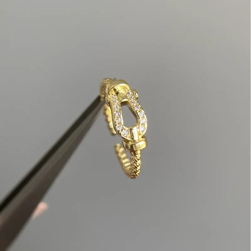 Gold Horseshoe Buckle Ring