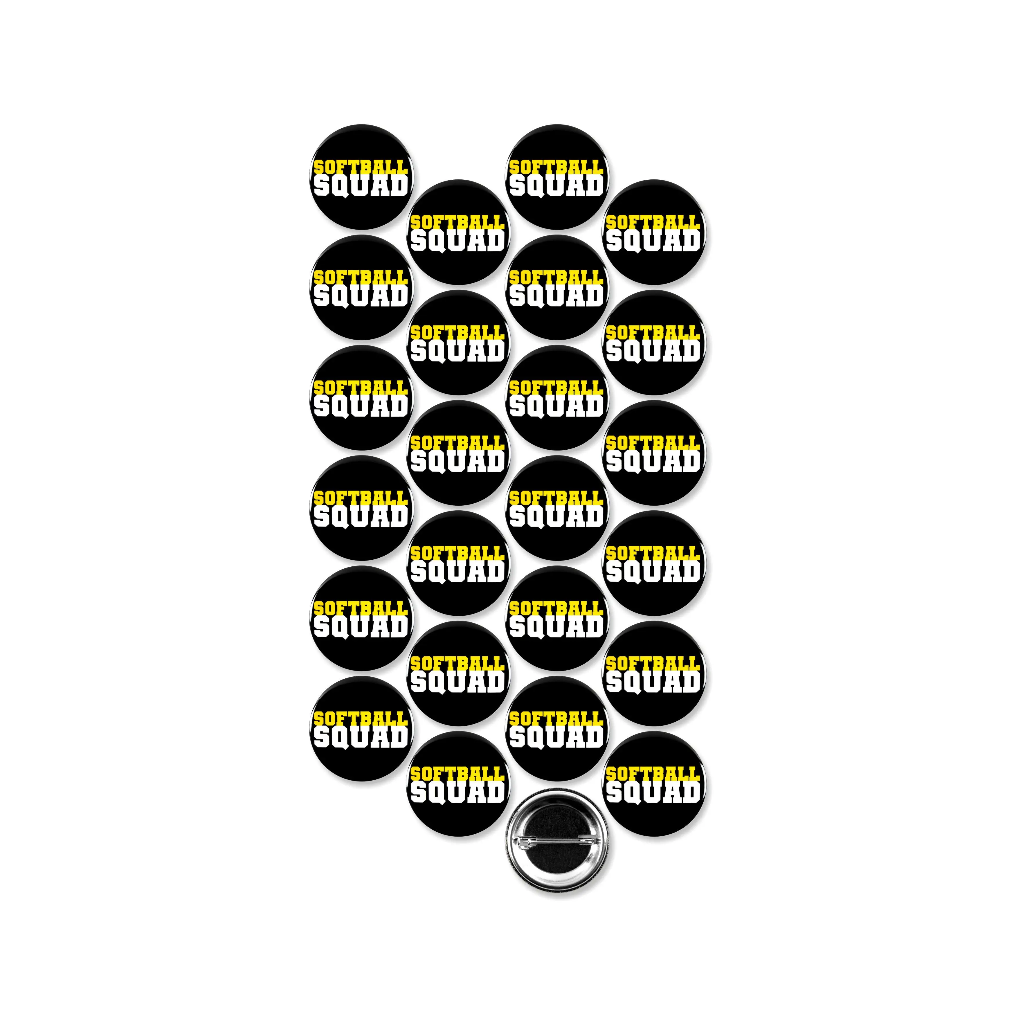 25 Pack - Softball Squad Sports Pinback Buttons - 1.5 Inch