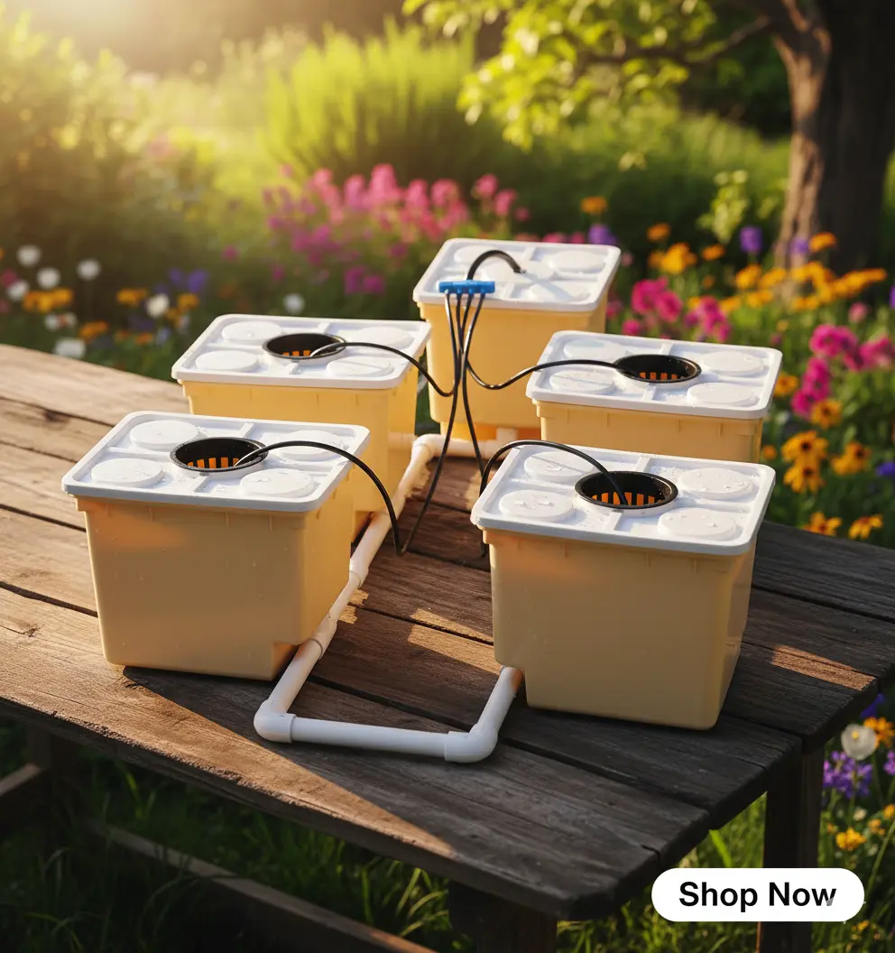 TikTok Shop 5-Bucket Hydroponic Drip Growing System for Efficient Plant Cultivation Dutch Bucket & DWC Grow Kit