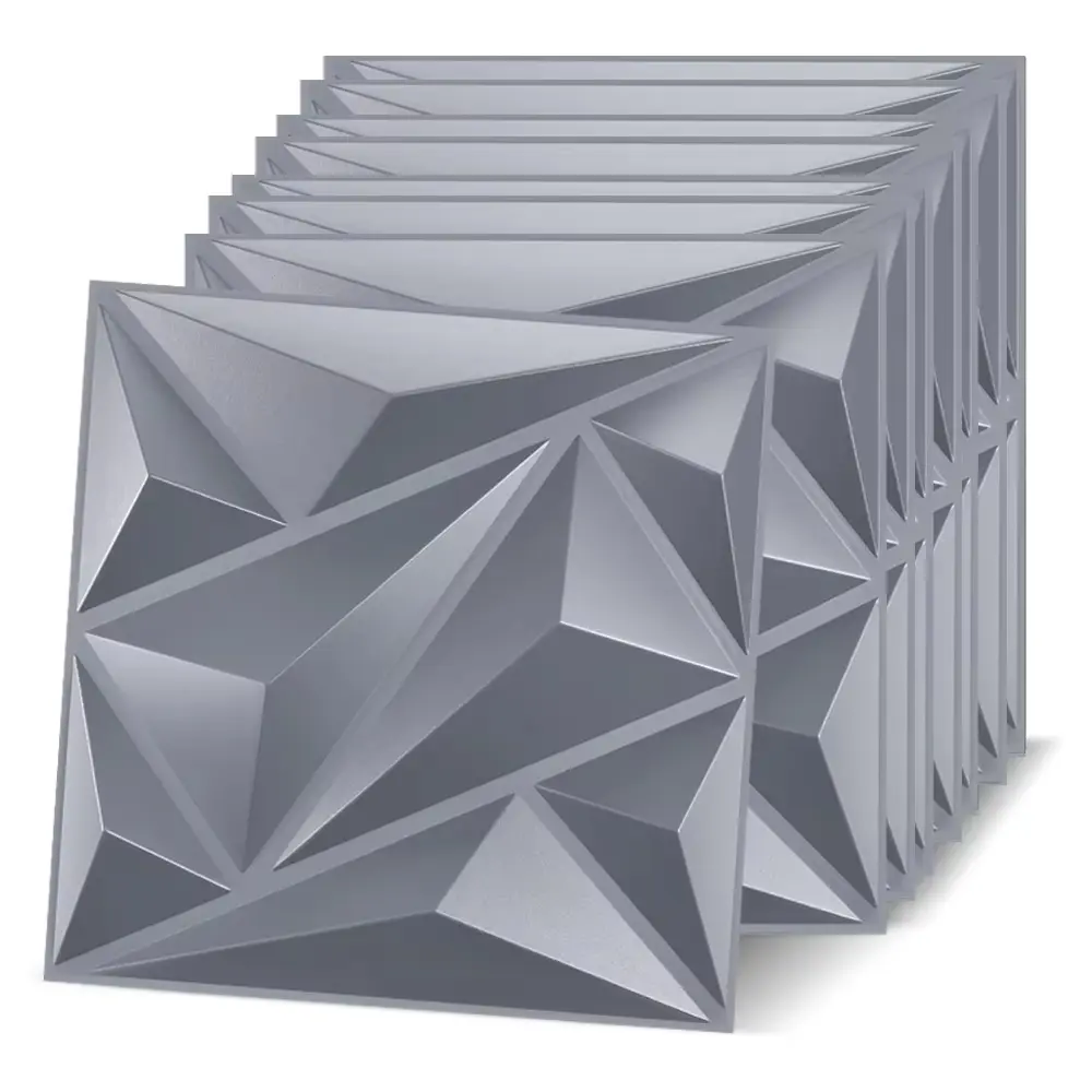 Aadesh PVC Plastic 3D Wall Panels, PVC Wall Tiles, Waterproof and Fire-Resistant, 11.8x11.8 Inches, Ideal for Living Rooms, Bedrooms, Hotels, Offices