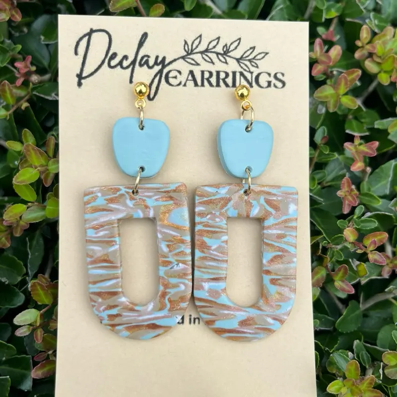 Marbled Statement Earrings - Super Lightweight Earrings, Unique Polymer Clay Design, Waterproof & Durable, Perfect Gift