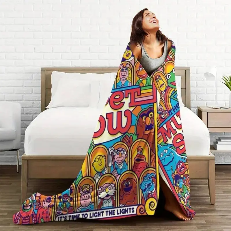 The Muppet Show Blanket Super soft flannel blanket, an ideal gift for children Suitable For Use on Sofas, Beds, or For Travel, Gentle on The Skin, an Excellent Gift Multi-Purpose Holiday Blanket