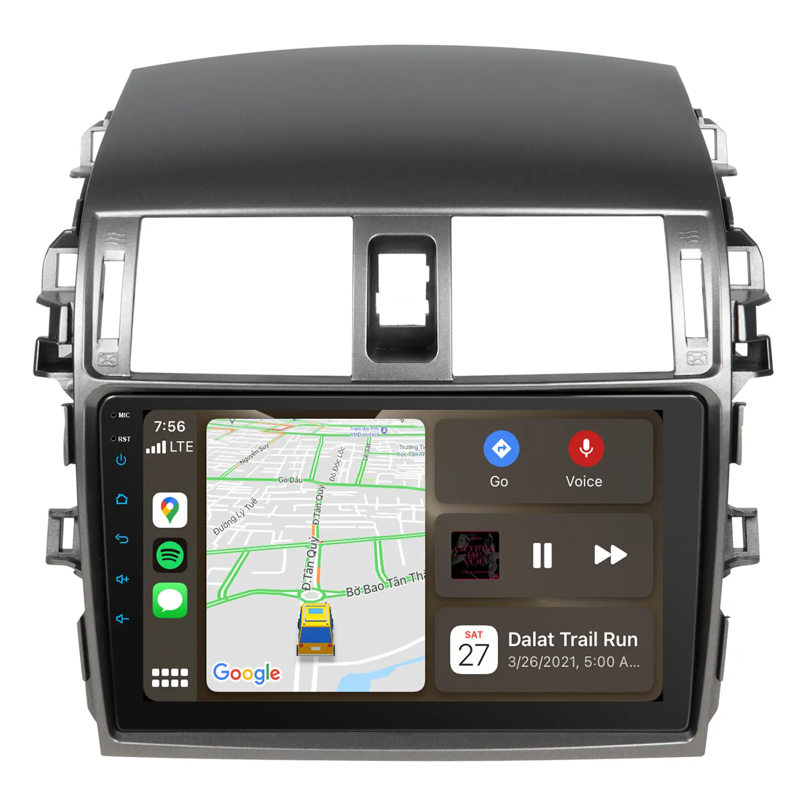 IYING Car Stereo Radio for Toyota Corolla 2009-2013 Support Wireless Carpaly and Android Auto, 9 Inch QLED Touch Screen with Bluetooth/GPS/WiFi/SWC/DSP/AM/FM