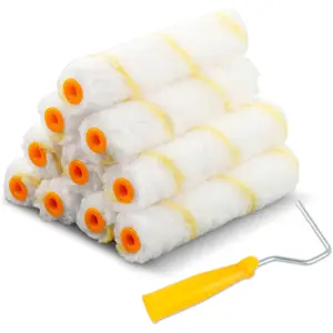 10 count  Roller Covers, 6-inch Nap Shedless Microfiber Roller Cover, House Painting Supplies for Graining Knurling Furniture Cabinets Art Supplies DIY