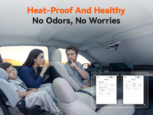 WOLFBOX Graphene Car Windshield Sun Shade with Ice Silk Technology Advanced Heat Dissipation Fabric, Blocks 99% UV & Infrared Rays, Foldable Front Window Sunshade