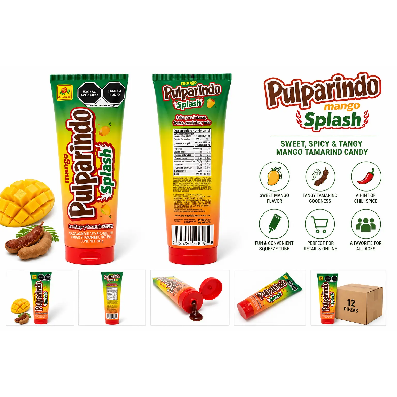 Pulparindo Splash Mango Tamarind Candy – Sweet, Spicy & Tangy Mexican Treat