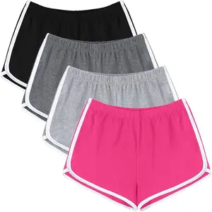 4 Pack Women Cotton Sports Shorts Casual Gym Dance Running Lounge Athletic Shorts track split short deportivo