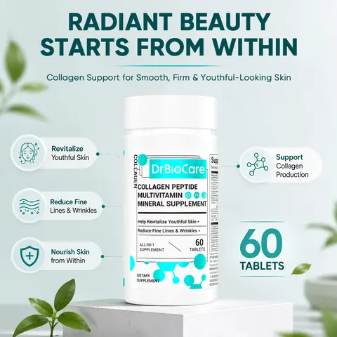 【Limited Time Buy 3 Get 3 Free】DrBioCare Collagen Peptides, Radiant Skin & Beauty Support with Vitamins, Minerals & Probiotics