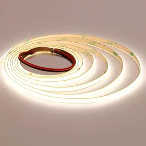 24V COB LED Strip Narrow 5mm Width Natural White 4000K CRI 90+ 4000lm Dotless 16.4ft 400LEDs/M High Density Cuttable Flexible LED Tape Light for Cabinet Home DIY Lighting Projects