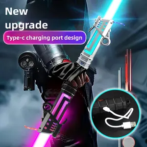Retractable Light Saber - Cosplay & Display | LED Illuminated with Sound Effects