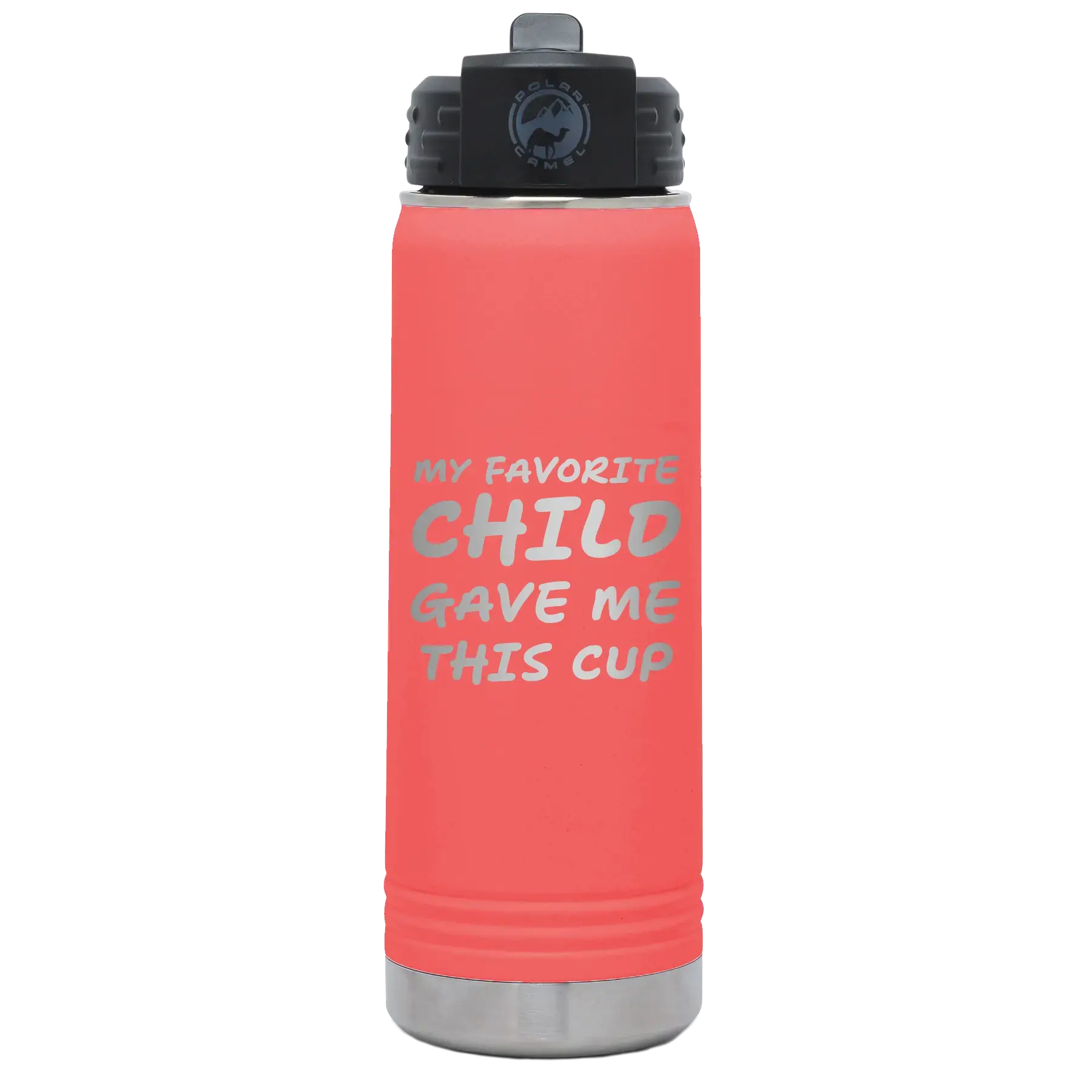 Personalized My favorite Child 20 oz Water Bottle - Coral