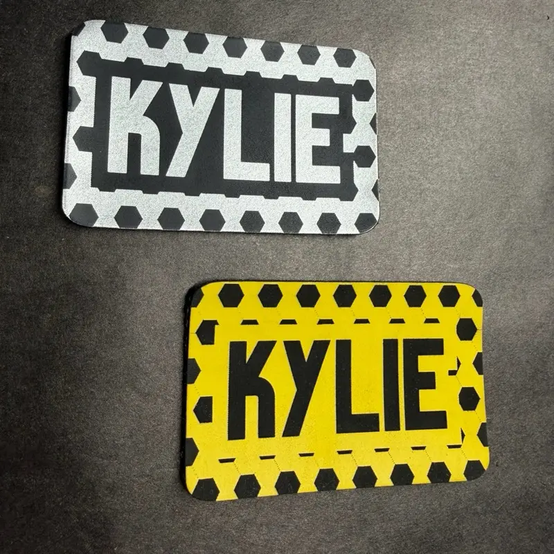 Soccer Ball Engraved Name Patch - Customizable 3in x 2in Velcro Bag Accessory with Personalized Name or initials