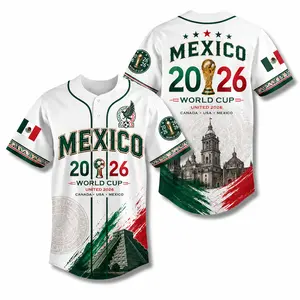 Mexico 2026 Baseball Jersey, Mexican Heritage Soccer Fan Apparel for Men Women, Game Day Gift Shirt