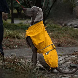 Waterproof Dog Raincoat - Safety Poncho for Small to Large Dogs - Lightweight Outdoor Pet Rain Gear with Harness Hole