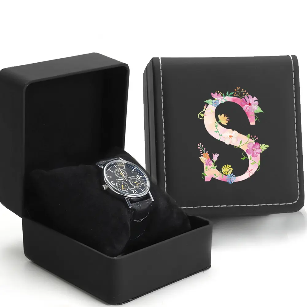 Clamshell Wristwatch Case, Single Watch Gift Box with Pillow, Jewelry Accessories, Business Packaging, Classic Gift Holder