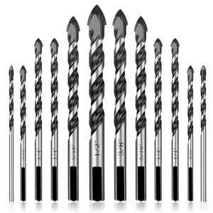 12 count Masonry Drill Bit Set, Concrete Drill Bit Set, 1/8 to 1/2 inch Professional Carbide Drill Bits Set for Glass, Brick, Plastic, Cement, Concrete, Granite, Wall, , Tile Etc.