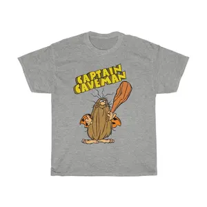 Captain Caveman Retro TV Show Men's White Grey Green Blue Navy T-Shirt