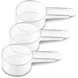 3 Pack Tablespoon Measuring Spoon Set with Short Handle Coffee Scoop - 1 Tablespoon (15 ML) Clear Plastic Scoops for Coffee Loose Tea Protein Spices Powders and Other Dry Goods