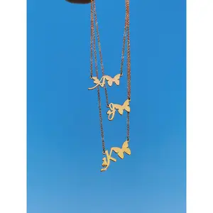 Initial Butterfly Plate Necklace