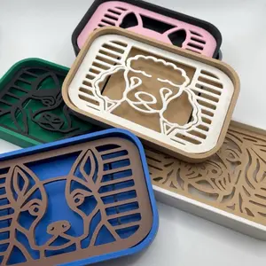 Dog Soap Dish | Modern 3D Printed | Minimalist Bathroom Decor | Custom Dog Breed Design | Durable PLA | Unique Home & Kitchen Gift | Effective Drainage | Compact Size | High-Quality Plastic |