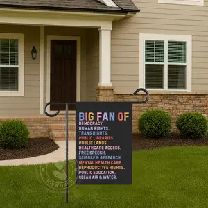 Big Fan of Human Rights Garden Flag,retro Political Yard Sign,progressive Outdoor Decor,equality & Social Justice Lawn Banner,democrat Gifts