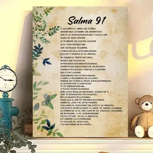 1pc Inspirational Psalm 91 Canvas Art Print Poster - Frameless Wall Decor for Living Room, Bedroom, Kitchen, Bathroom, Office, Cafe - 30.48x40.64 cm Spiritual & Religious Home Decor Canvas Wall Art