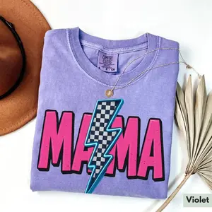 Comfort Colors Retro Neon Mama Shirt Unisex Cotton Tee