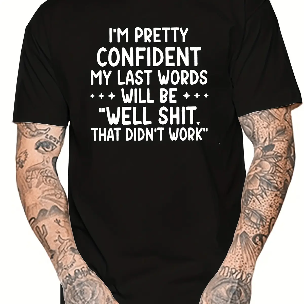 A Fun "That Doesn'T Work" Printed Casual Short-Sleeve T-Shirt, Featuring Iron-On Stickers, Heat Transfer Decals, And Decorative Pillowcase Applications.