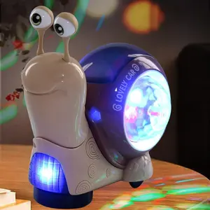 Electric Cartoon Snail Toy, 3D Light Projection Music Parent-child Toy, Musical Animal Toy for Gifts, Christmas Gift