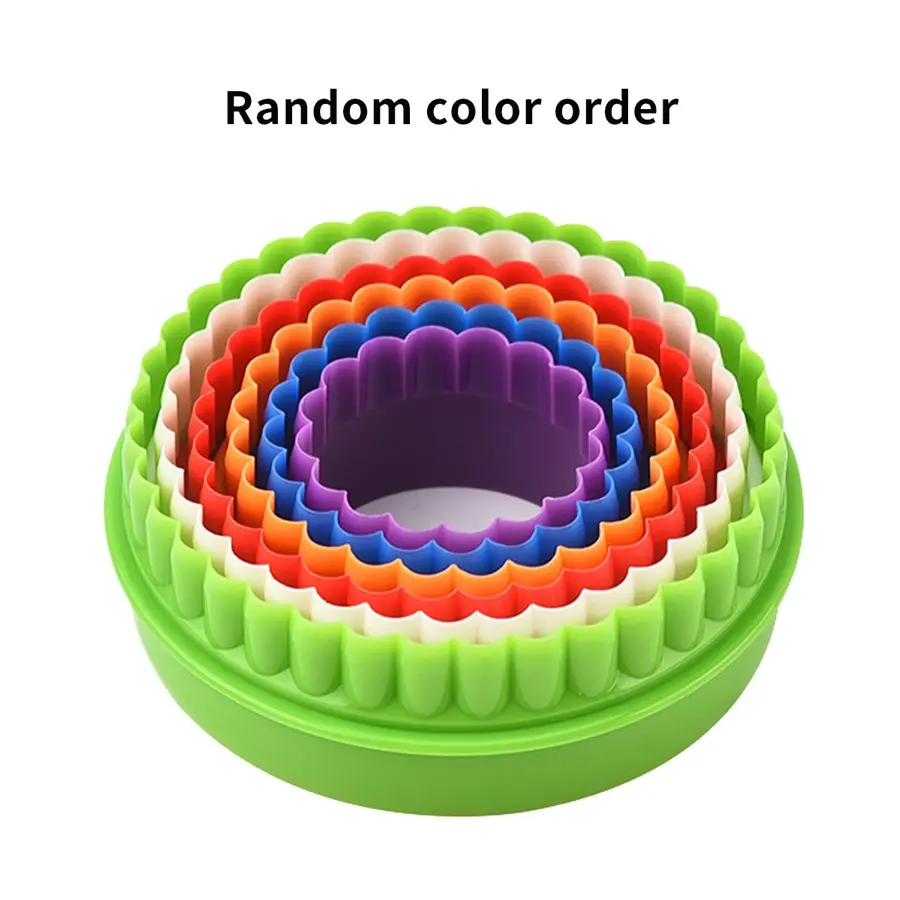 6pcs Colorful Plastic Lightweight Baking Molds, Cookie Cutters, Cake Pans, Baking Set, Baking Tools, Baking Supplies, Random Color Sorting, Ideal for Baking Cookies, Cakes, and More