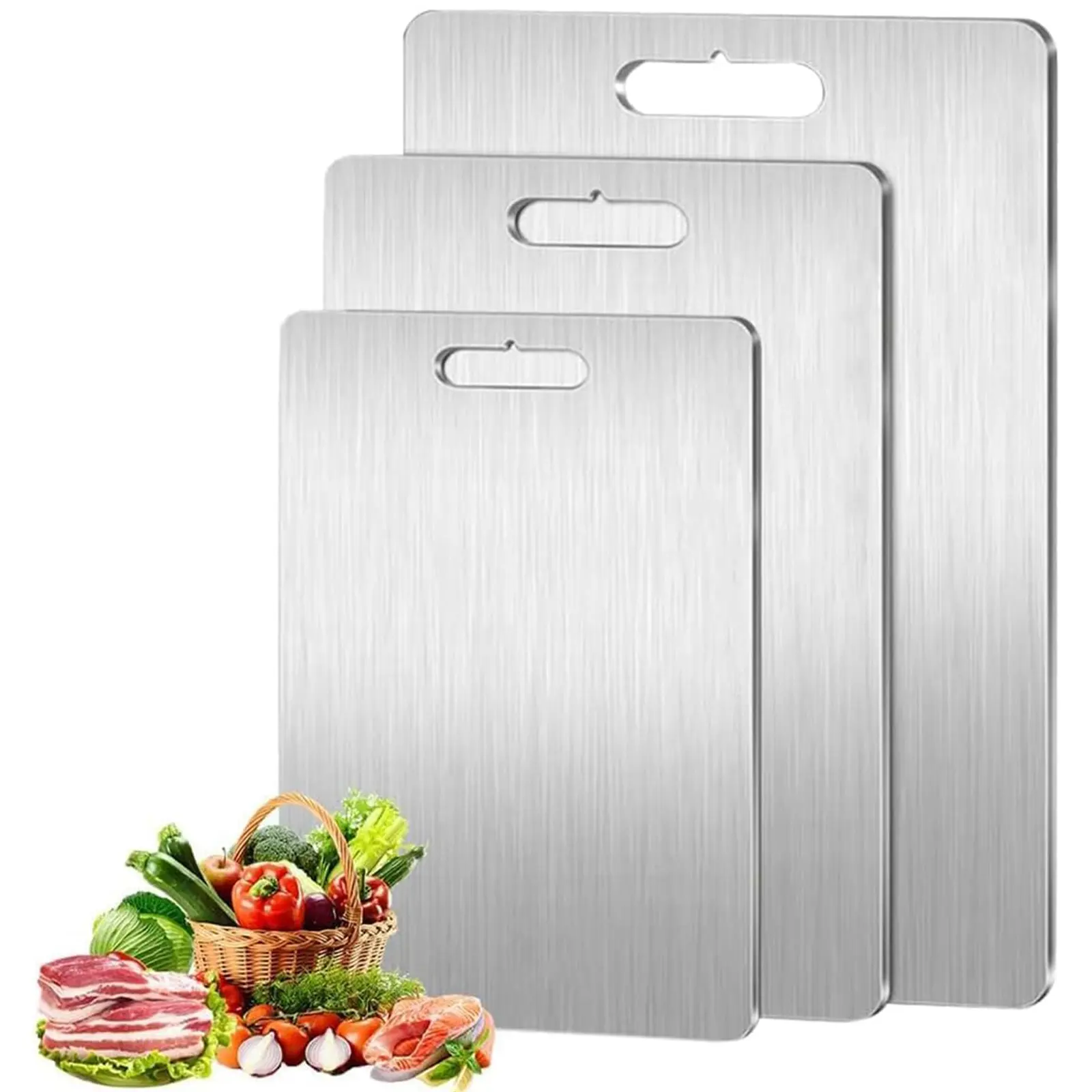Non-Slip Durable Stainless Steel Cutting Board - Sturdy Chopping Board for Daily Kitchen Tasks, Ideal for Slicing, Durable Cutting Boards, Steel Cutting Boards For Kitchen