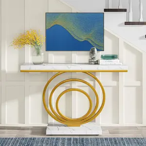 Tribesigns 41" Modern Console Table, Narrow Small Entryway Table with Faux Marble Veener Top for Living Room Entryway Hallway
