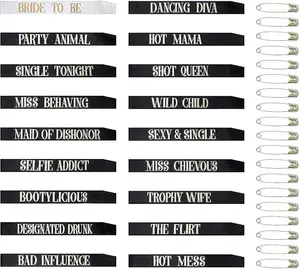 18 Pack Bachelorette Party Sashes, Bride Tribe Funny Bridesmaid Sash Set, Team Bride Sash, Maid of Honor Sash for for Bachelorette Hen Party and Bridal Shower Engagement Wedding Party