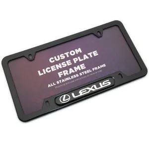 Black / Chrome Front or Rear Stainless Steel License Plate Frame Protect Cover Fit Lexus Decorate Accessories Gifts