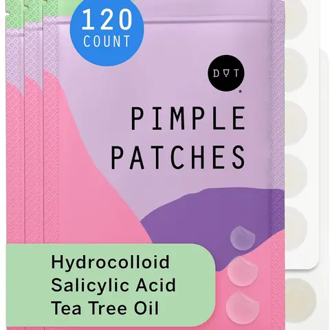 Dot Pimple & Zit Patches for Face – All-Natural Custom Triple-Action Formula Absorbs, Clears & Brightens Acne Spots with Hydrocolloid, Vitamin C, Tea Tree Oil & Salicylic Acid (10mm, 120ct)
