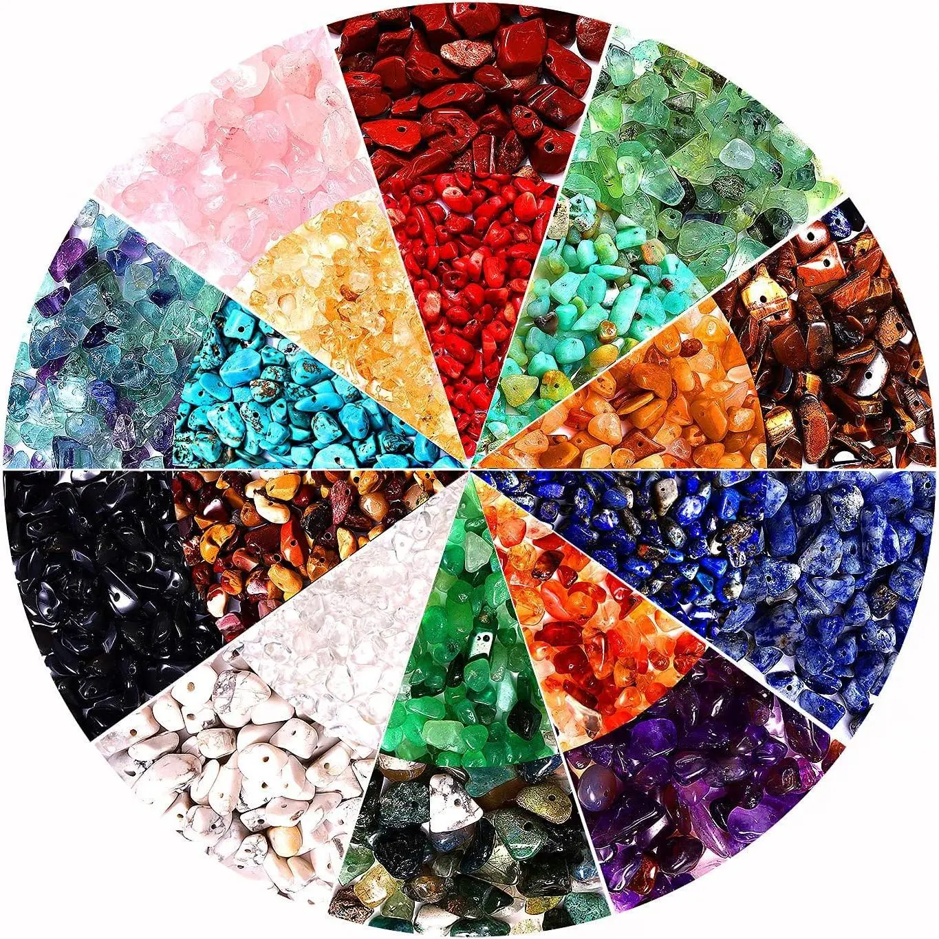L-HDJ028  1000PCS Crystal Stone Beads for Jewelry Making, Natural Chip 5-8mm Irregular Gemstones Multicolored Rock Loose Beads for Ring, Earrings, Necklace, Bracelet Making DIY Art Crafts