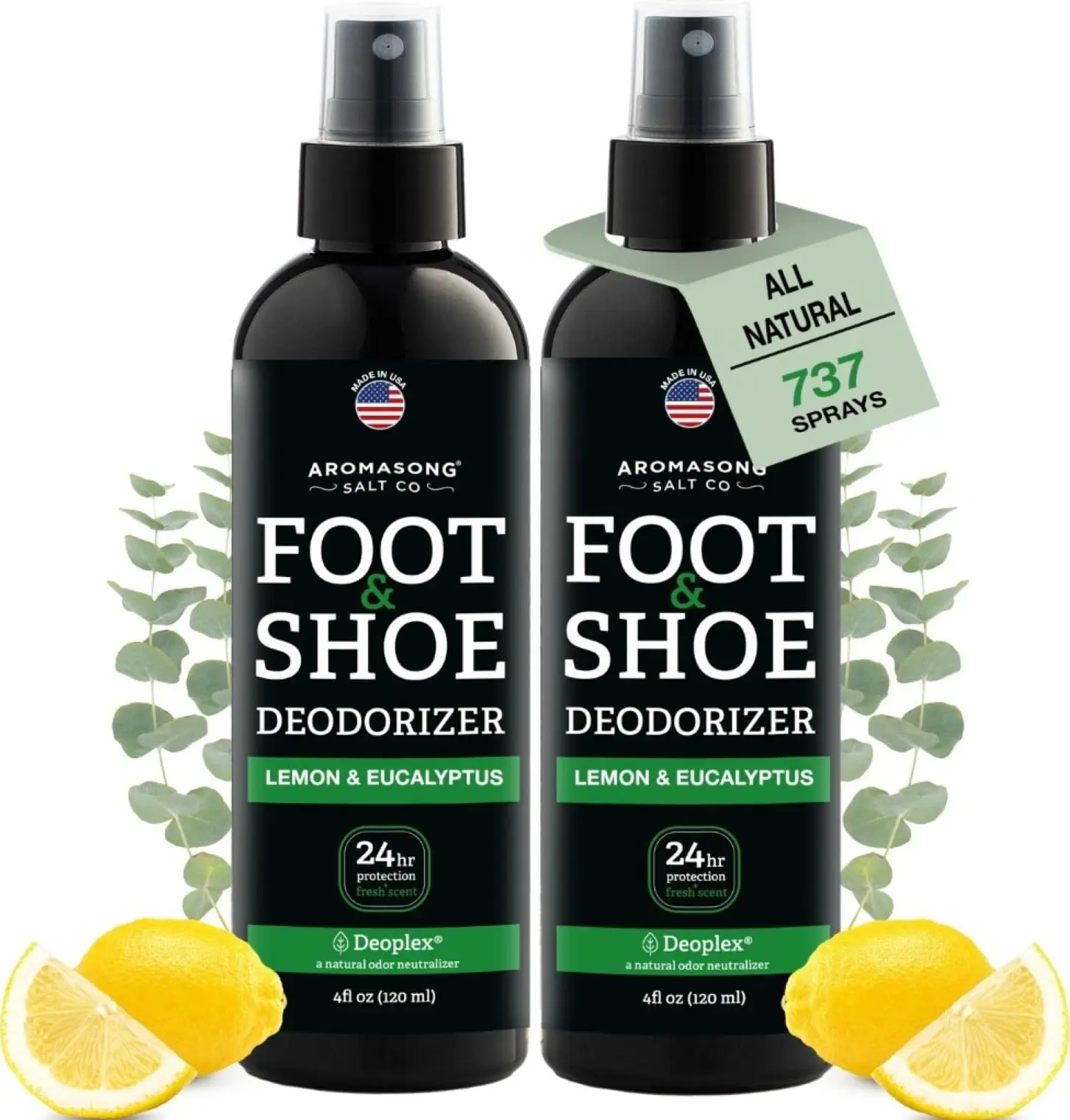 Aromasong Natural Shoe Deodorizer and Foot Spray - 2-PACK, Odor Neutral, Plant-Based Aromasong Natural Shoe Deodorizer and Foot Spray - 2-PACK, Odor Neutral, Plant-Based